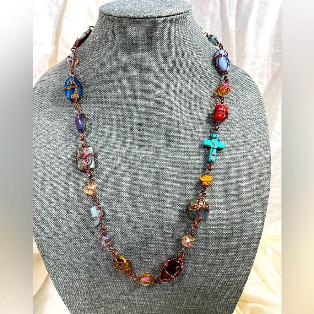 Wire Wrapped Jewelry Using 24gage Bronze Wire, Various Gem Stones
